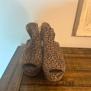 Cute animal print wedges